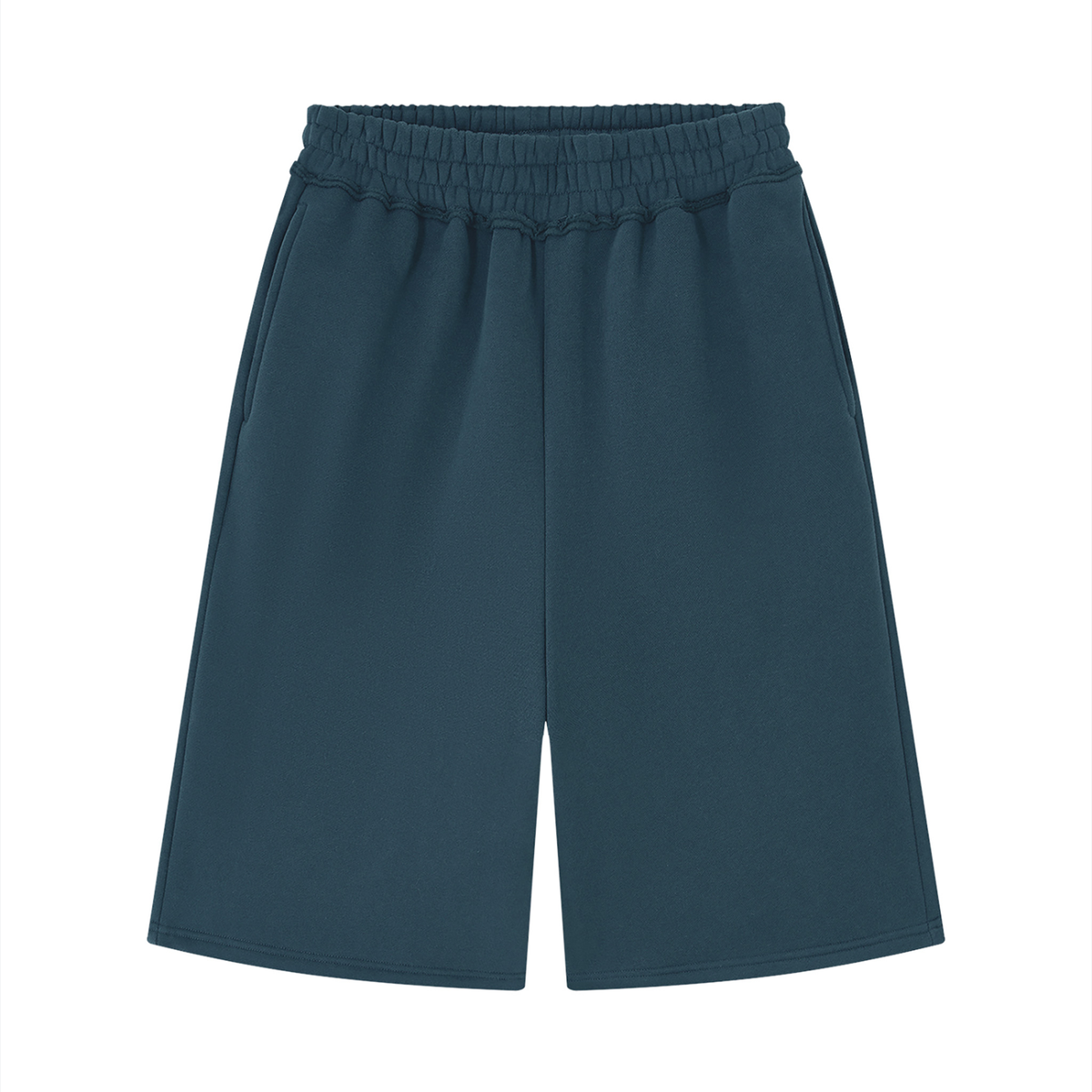 BLANK RAW EDGE FLEECE SHORTS
