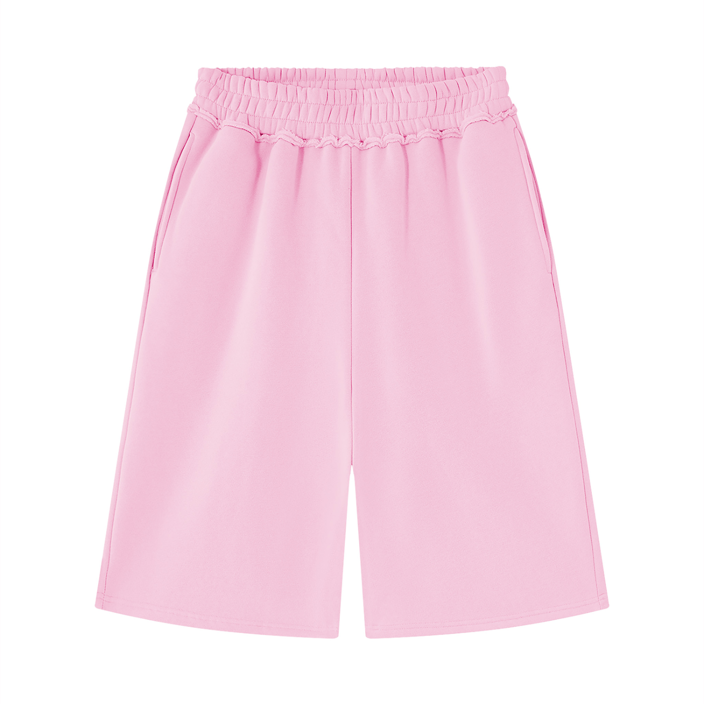 BLANK RAW EDGE FLEECE SHORTS