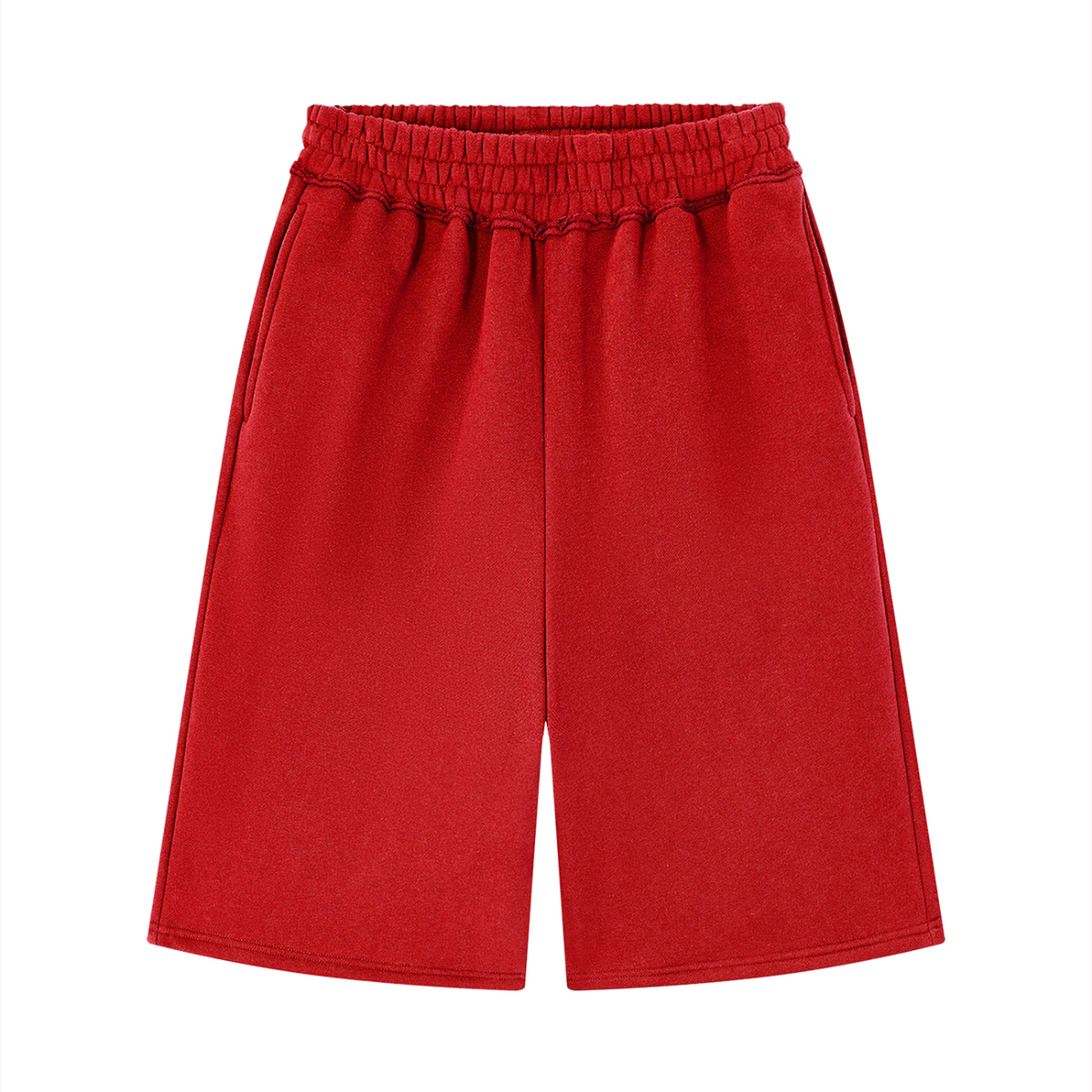 BLANK RAW EDGE FLEECE SHORTS