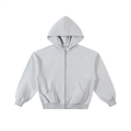 BLANK CONTRAST-STITCHED BOXY ZIP HOODIE