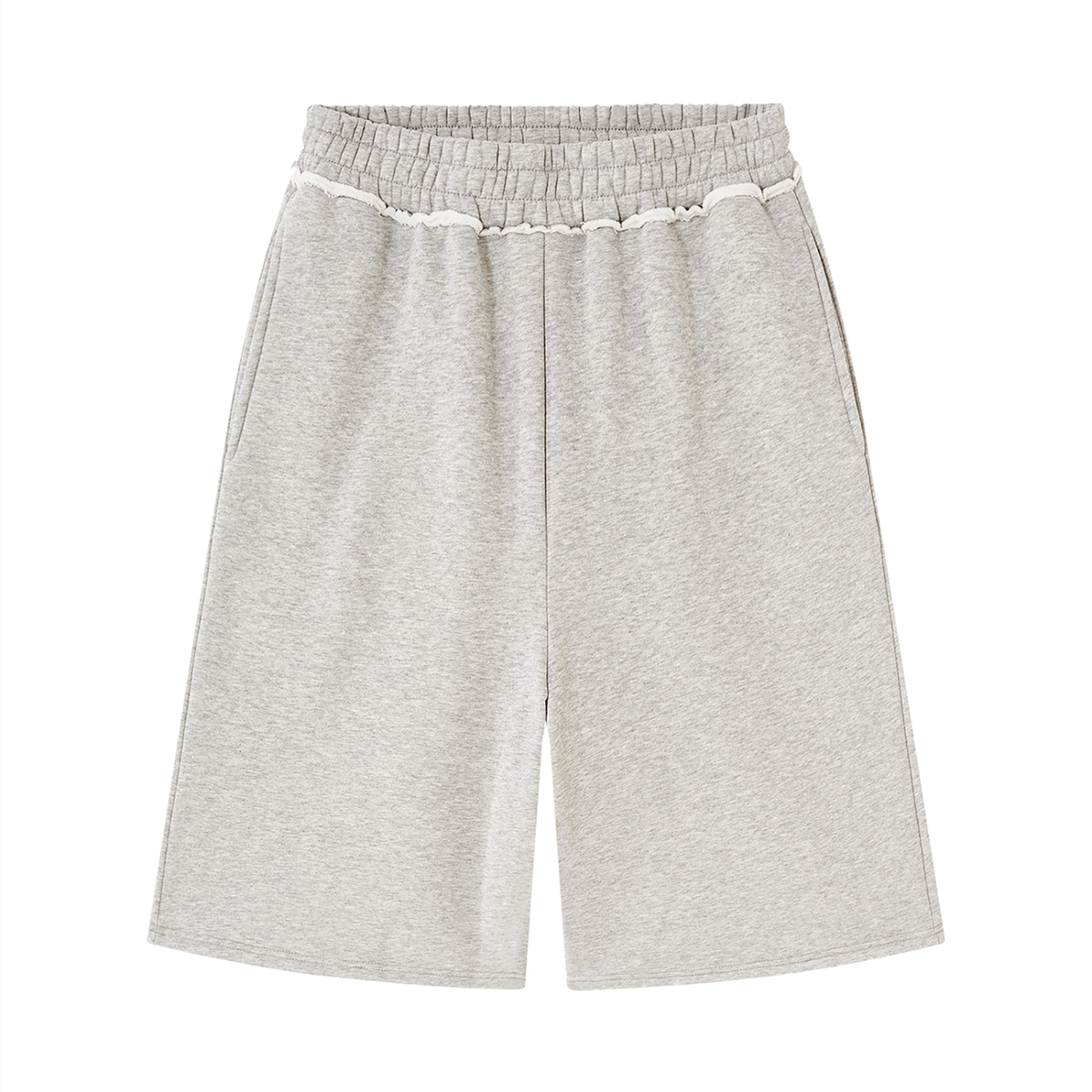 BLANK RAW EDGE FLEECE SHORTS