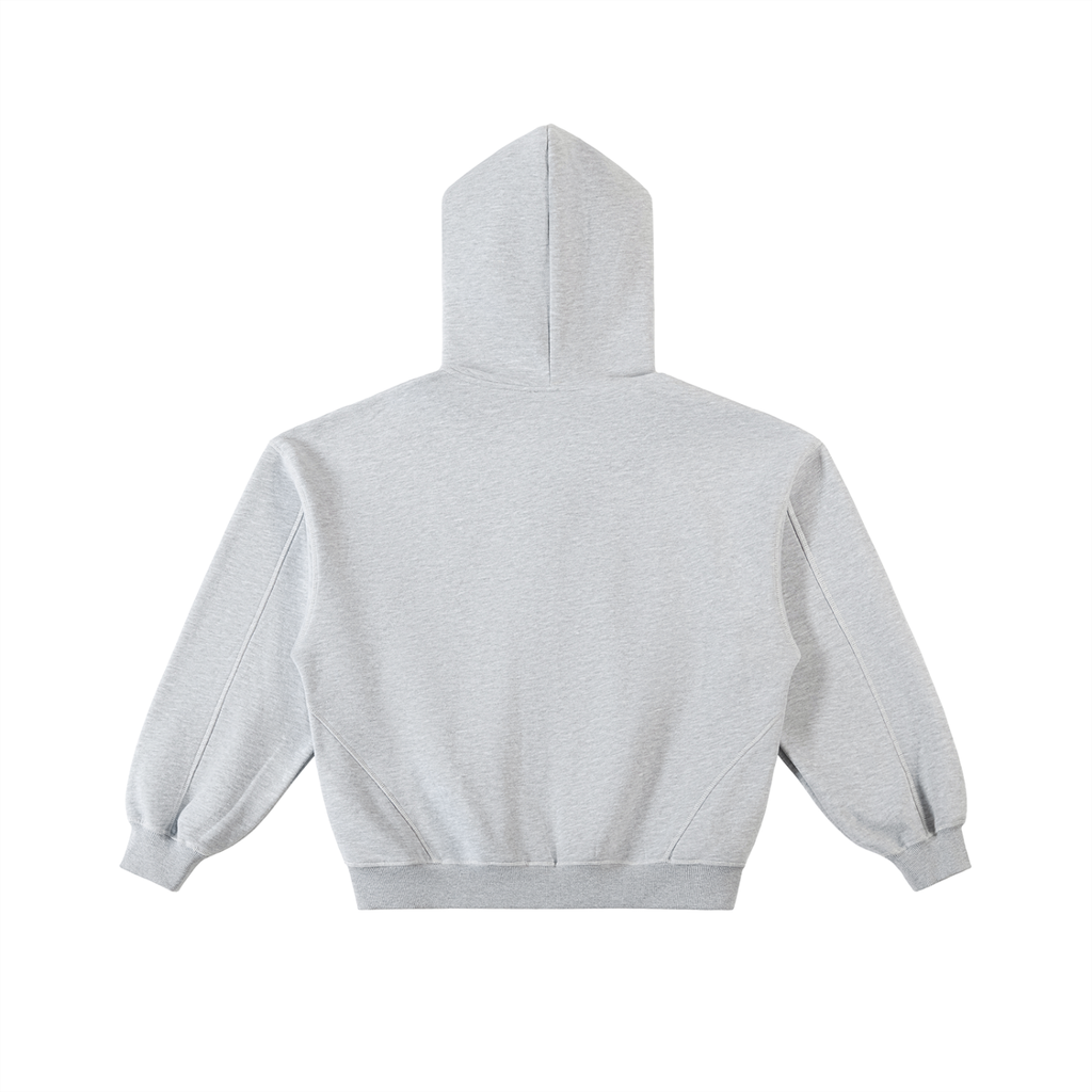 BLANK CONTRAST-STITCHED BOXY ZIP HOODIE
