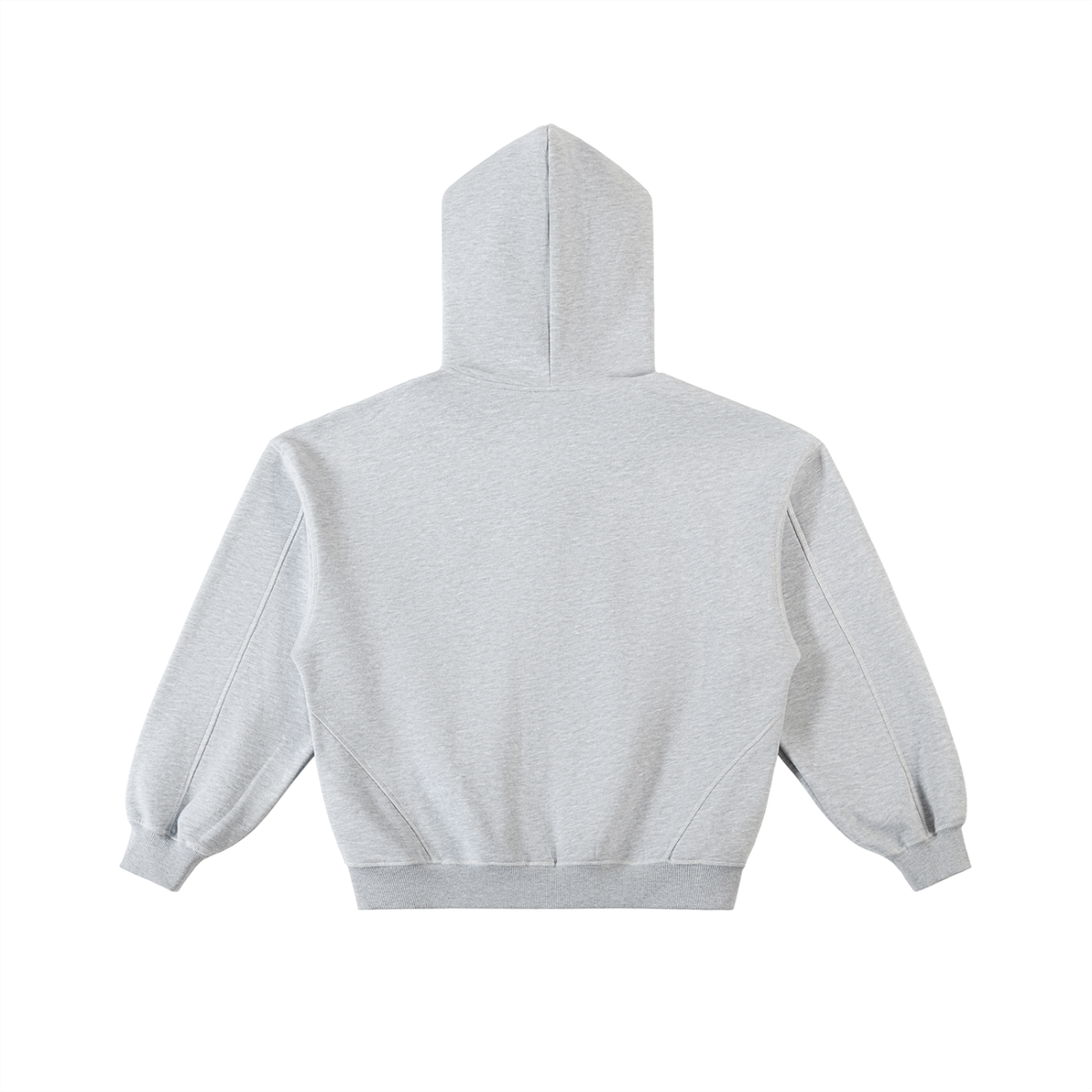 BLANK CONTRAST-STITCHED BOXY ZIP HOODIE