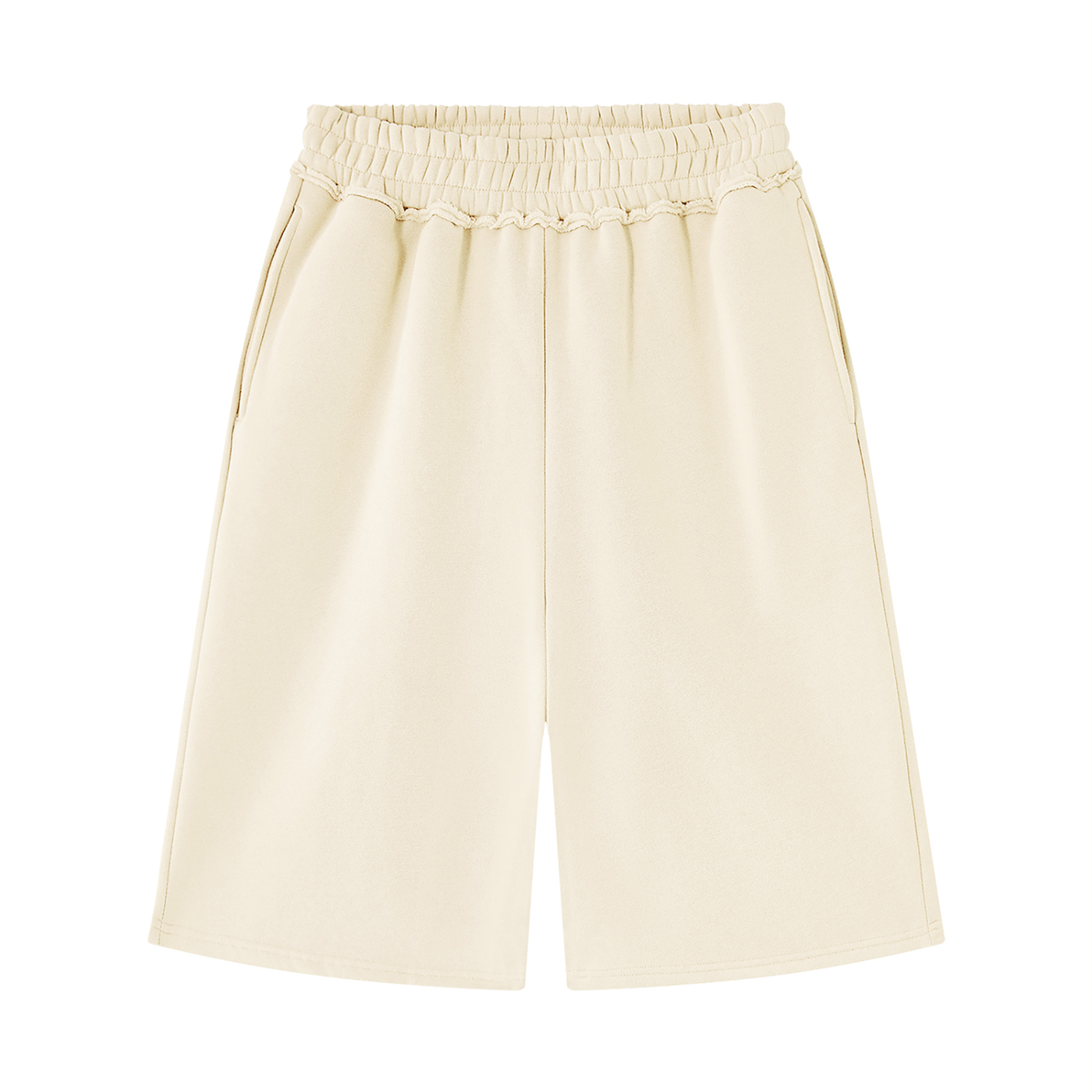 BLANK RAW EDGE FLEECE SHORTS