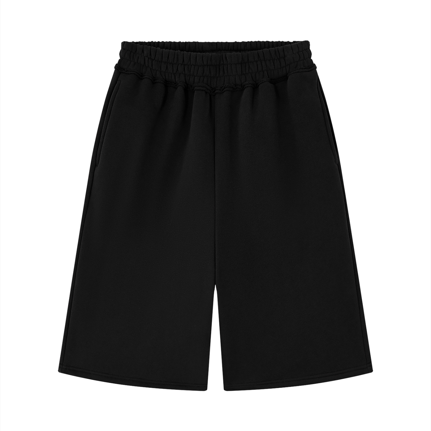 BLANK RAW EDGE FLEECE SHORTS